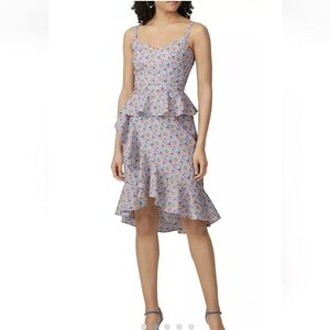 J. Crew Sosi Liberty of London Floral Smocked Peplum Midi Dress Size 10